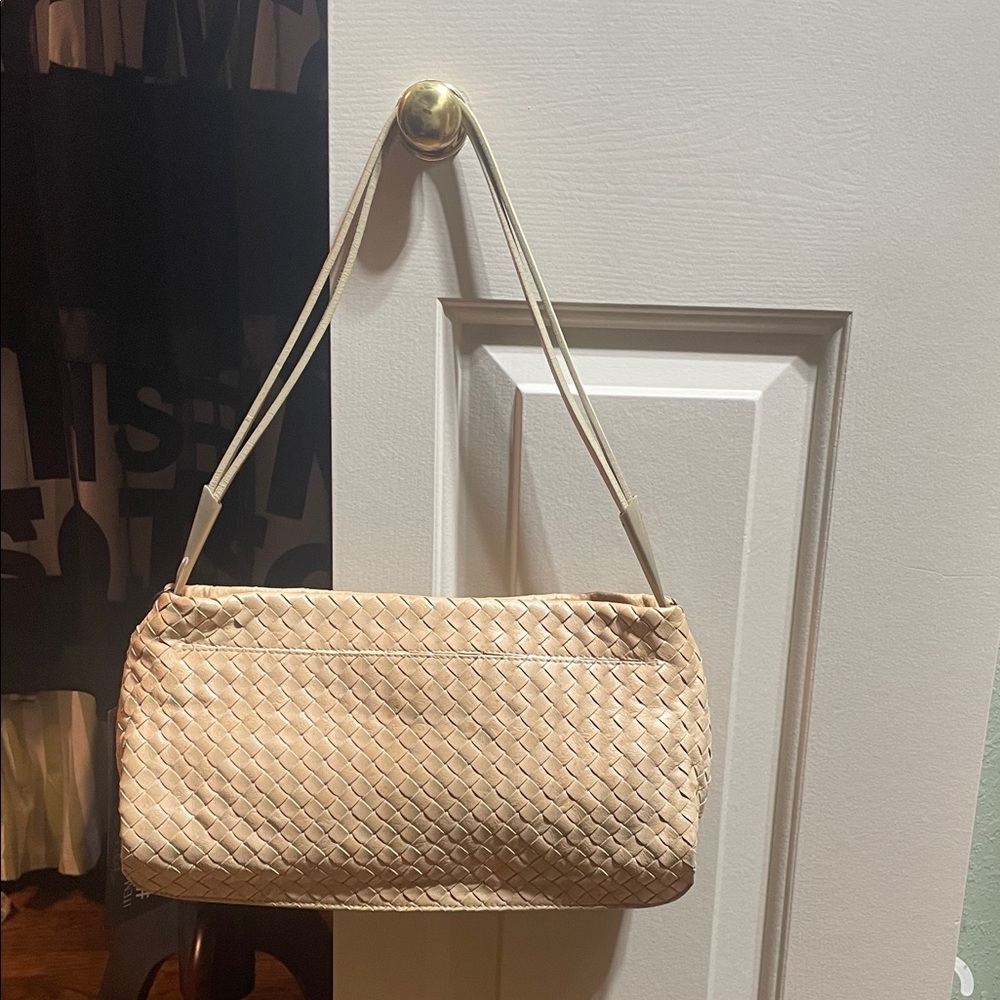 Bottega Veneta Light Tan Woven Shoulder Bag